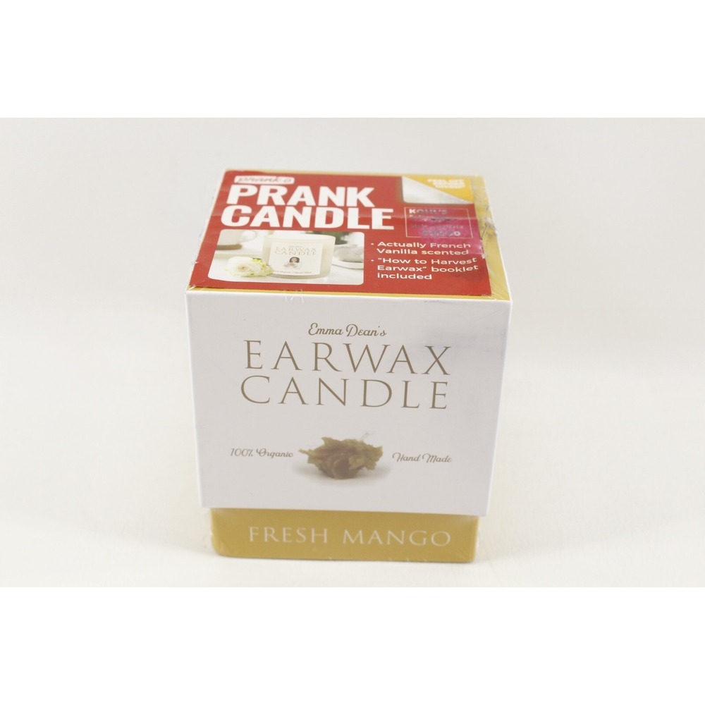 Earwax Candle - Prank-O mango scented‎ gag gift/white elephant gift